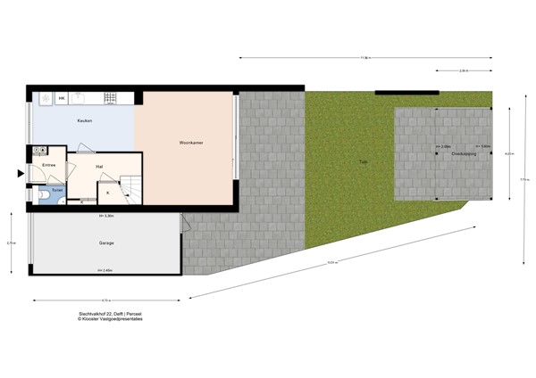 Plattegrond - Slechtvalkhof 22, 2623 PE Delft - Slechtvalkhof 22_Perceel.jpg